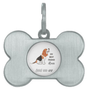 Beagle My Best Friend Custom Dog Bone Name Pet ID Tag