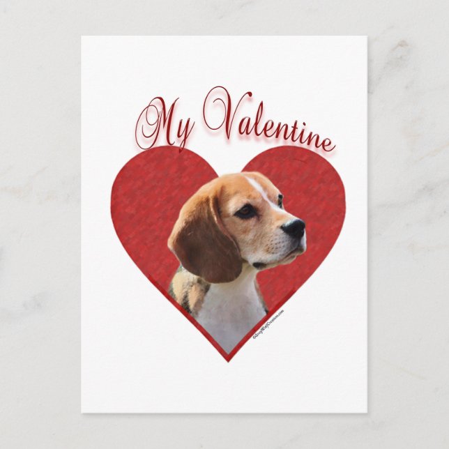 Beagle My Valentine Holiday Postcard (Front)