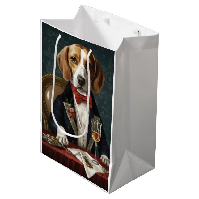 Beagle New Year Medium Gift Bag (Front Angled)