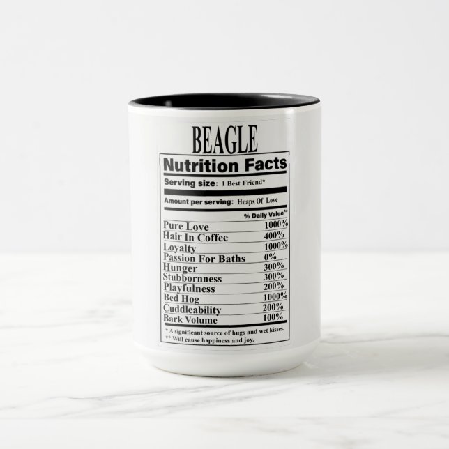 Beagle Nutrition Facts Mug (Center)
