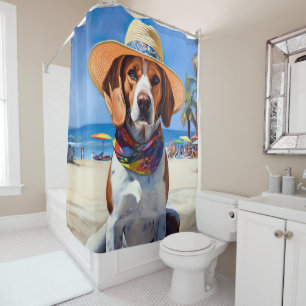 Beagle on Beach, summer gift for dog lovers