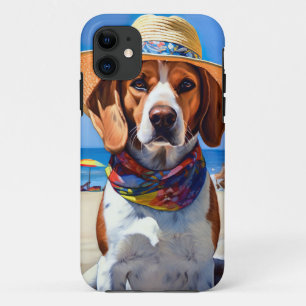Beagle on Beach, summer gift for dog lovers  iPhone 11 Case