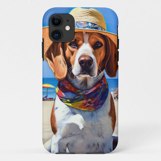 Beagle on Beach, summer gift for dog lovers  Case-Mate iPhone Case (Back)