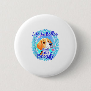Beagle owner dog puppy mama beagle dog cute women 2 inch round button