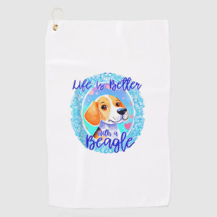 Beagle owner dog puppy mama beagle dog cute women  golf towel