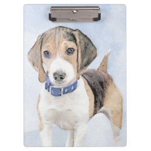 Beagle Painting - Cute Original Dog Art Clipboard