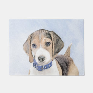 Beagle Painting - Cute Original Dog Art Doormat