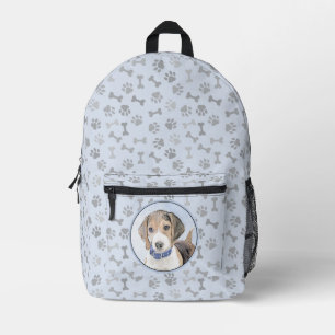 Beagle Painting - Cute Original Dog Art Printed Backpack