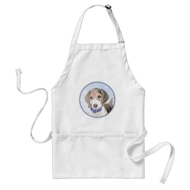 Beagle Painting - Cute Original Dog Art Standard Apron (Front)
