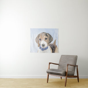 Beagle Painting - Cute Original Dog Art Tapestry