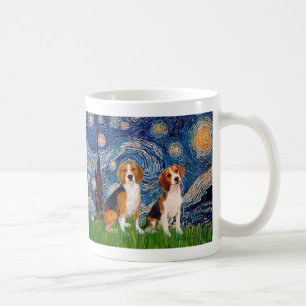 Beagle Pair - Starry Night Coffee Mug