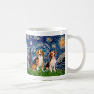 Beagle Pair - Starry Night Coffee Mug