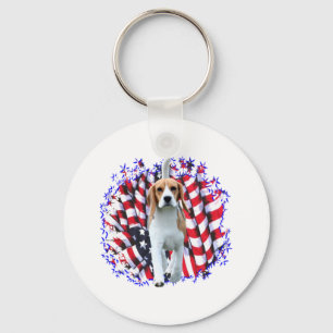 Beagle Patriot Keychain