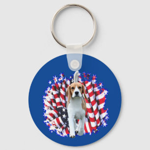 Beagle Patriot Keychain