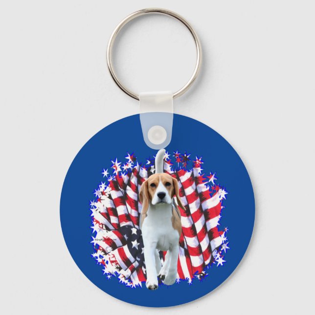 Beagle Patriot Keychain (Front)