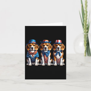 Beagle Patriotic 4th Of July Usa Flag America Pupp Card