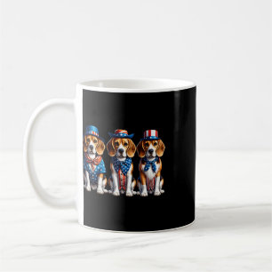 Beagle Patriotic 4th Of July Usa Flag America Pupp Coffee Mug
