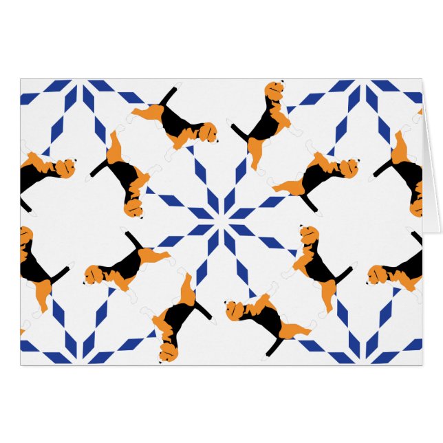 Beagle Pattern blue (Front Horizontal)