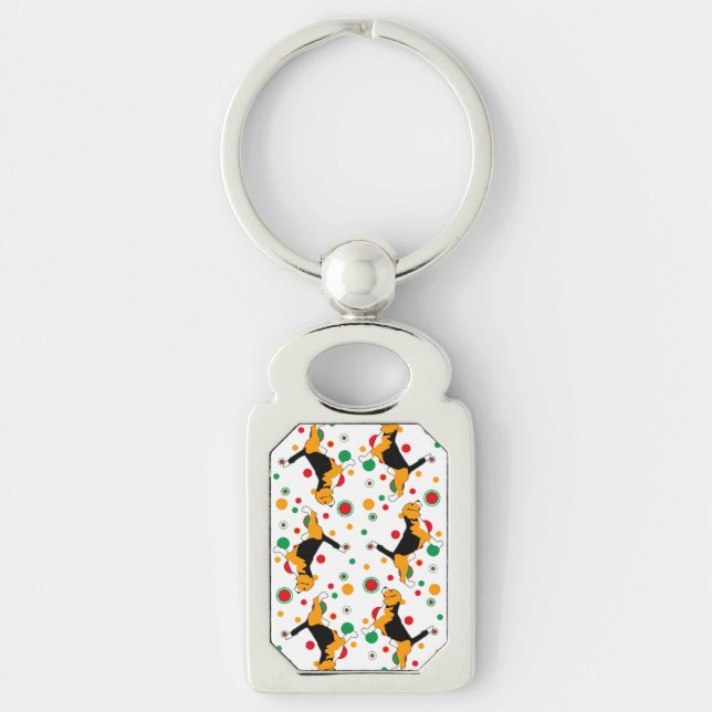 Beagle Pattern Keychain (Front)