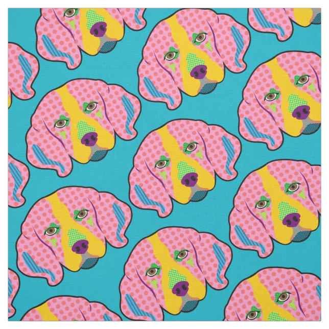 Beagle Pattern Pop Art Fabric (Swatch)