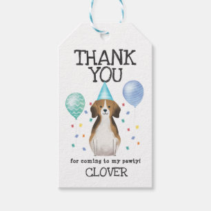 Beagle Pawty Dog Birthday Thank You Favour Gift Ta Tags