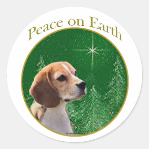 Beagle Peace Classic Round Sticker