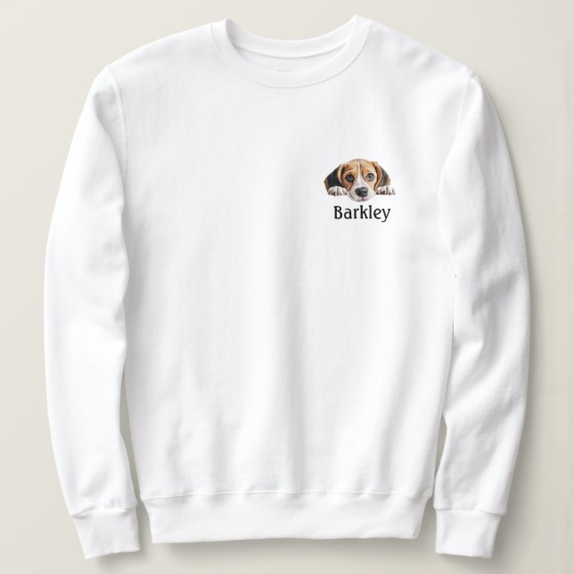Beagle Peeking Personalized Minimal Sweatshirt (Design Front)