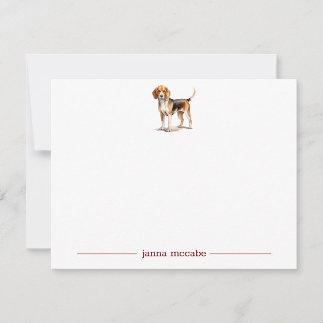 Beagle Personalized Note Cards (Front)