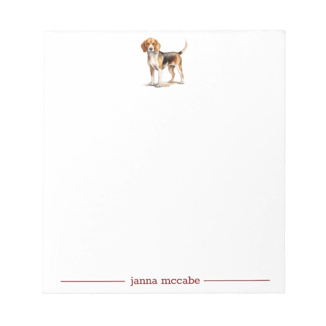 Beagle Personalized Notepad (Front)