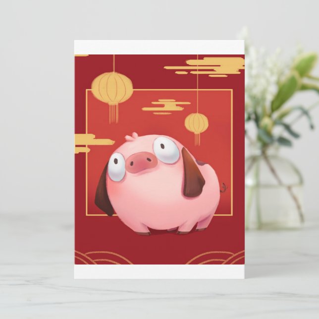 Beagle Pig_Pig Lover Holiday Card (Standing Front)