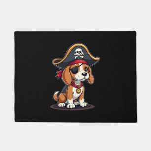 Beagle Pirate Costume Jolly Roger Flag Skull Cross Doormat