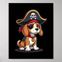 Beagle Pirate Costume Jolly Roger Flag Skull Cross