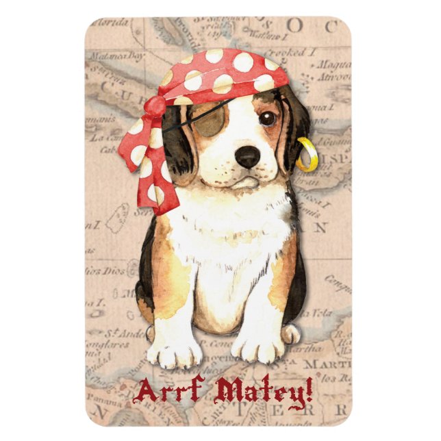 Beagle Pirate Magnet (Vertical)