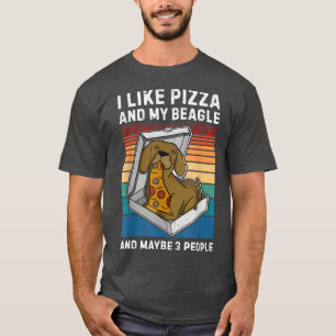 Beagle Pizza Walk Dog Owner Lover Puppy 81 T-Shirt