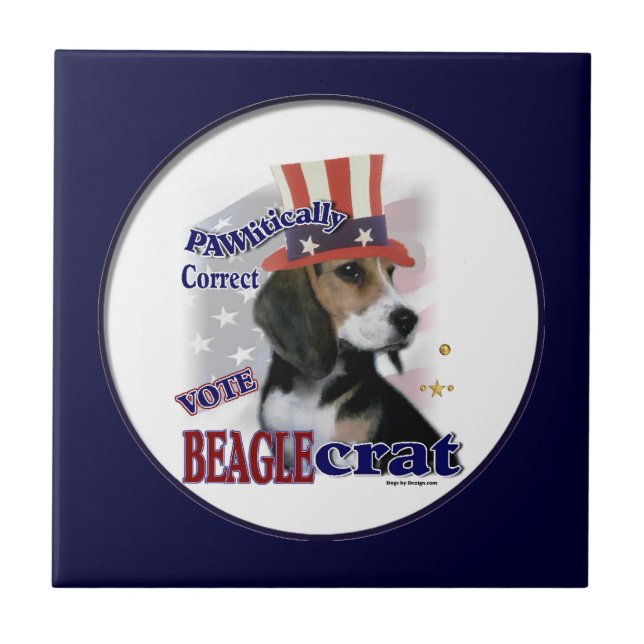 Beagle Political Humour Tile (Front)