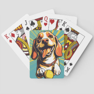 Beagle Pop Art Fun & Energetic Design for Dog Love Playing Cards