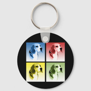 Beagle Pop Art Keychain