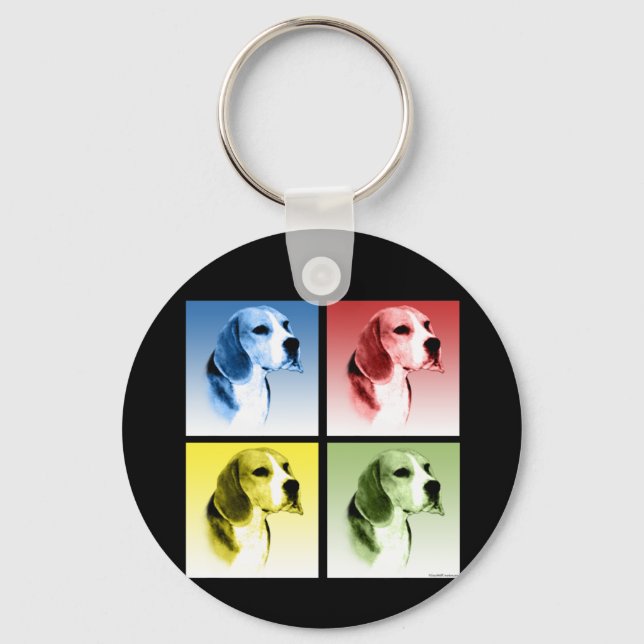 Beagle Pop Art Keychain (Front)