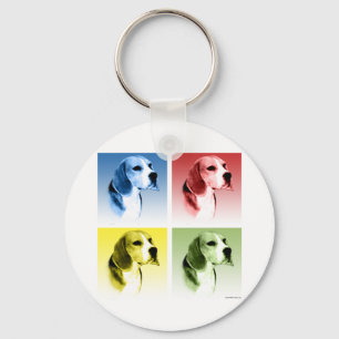 Beagle Pop Art Keychain