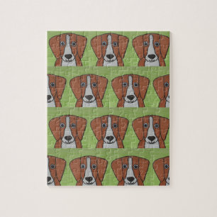 Beagle Portrait Challenging Puzzle-Erin Brie Art Jigsaw Puzzle