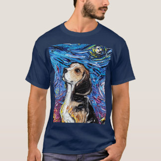 Beagle Portrait Starry Night Dog Cute Animal Art b T-Shirt