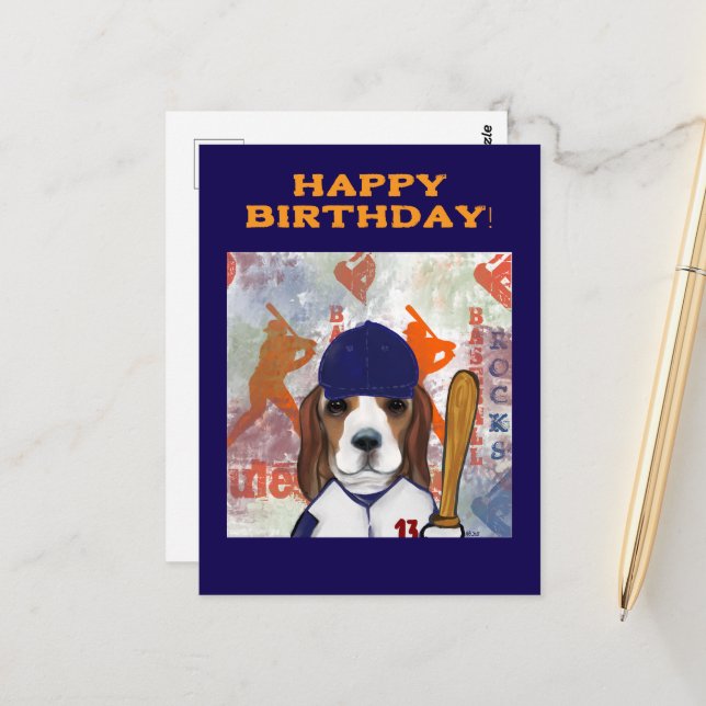 Beagle  postcard (Front/Back In Situ)