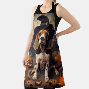 Beagle Pumpkins Halloween Scary Apron