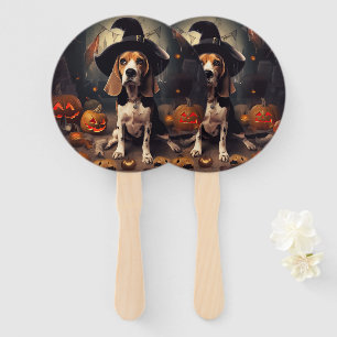 Beagle Pumpkins Halloween Scary Hand Fan