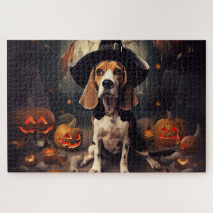 Beagle Pumpkins Halloween Scary Jigsaw Puzzle