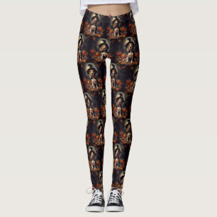 Beagle Pumpkins Halloween Scary Leggings