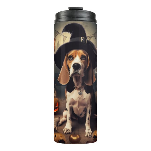 Beagle Pumpkins Halloween Scary Thermal Tumbler (Front)