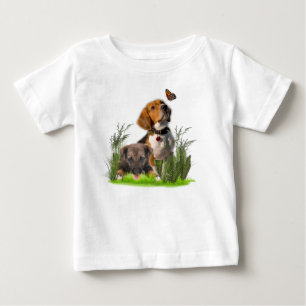 Beagle-puppies and Butterflies Baby T-Shirt
