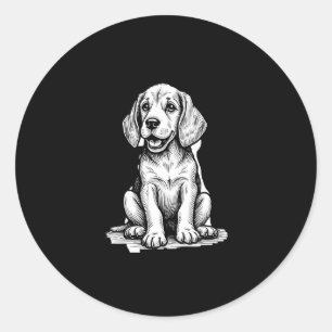 Beagle puppy adorable, family Animal lover Tank To Classic Round Sticker