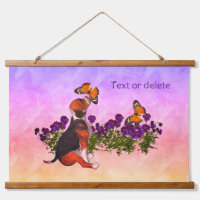 Beagle Puppy Butterflies And Flowers Personalized